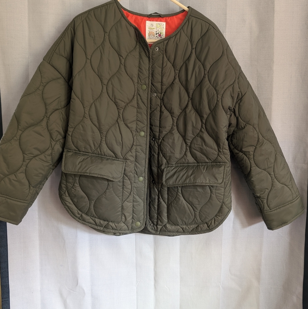 Green Quilted Offline by Aerie Bomber Jacket
